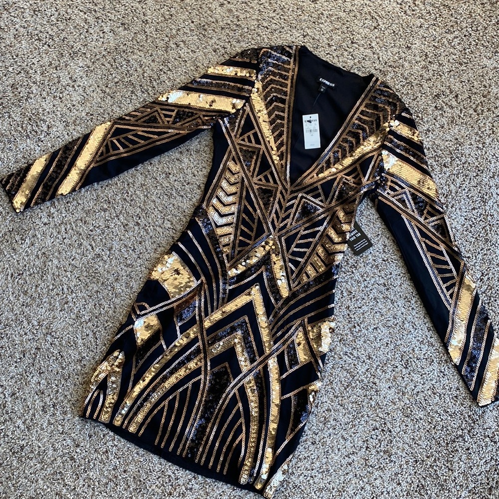 Express sequin bodycon dress